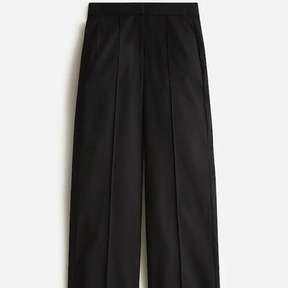 J. Crew NWT Collection Full Length Wide Leg Black Tuxedo 100% Italian Wool pants - Picture 15 of 15